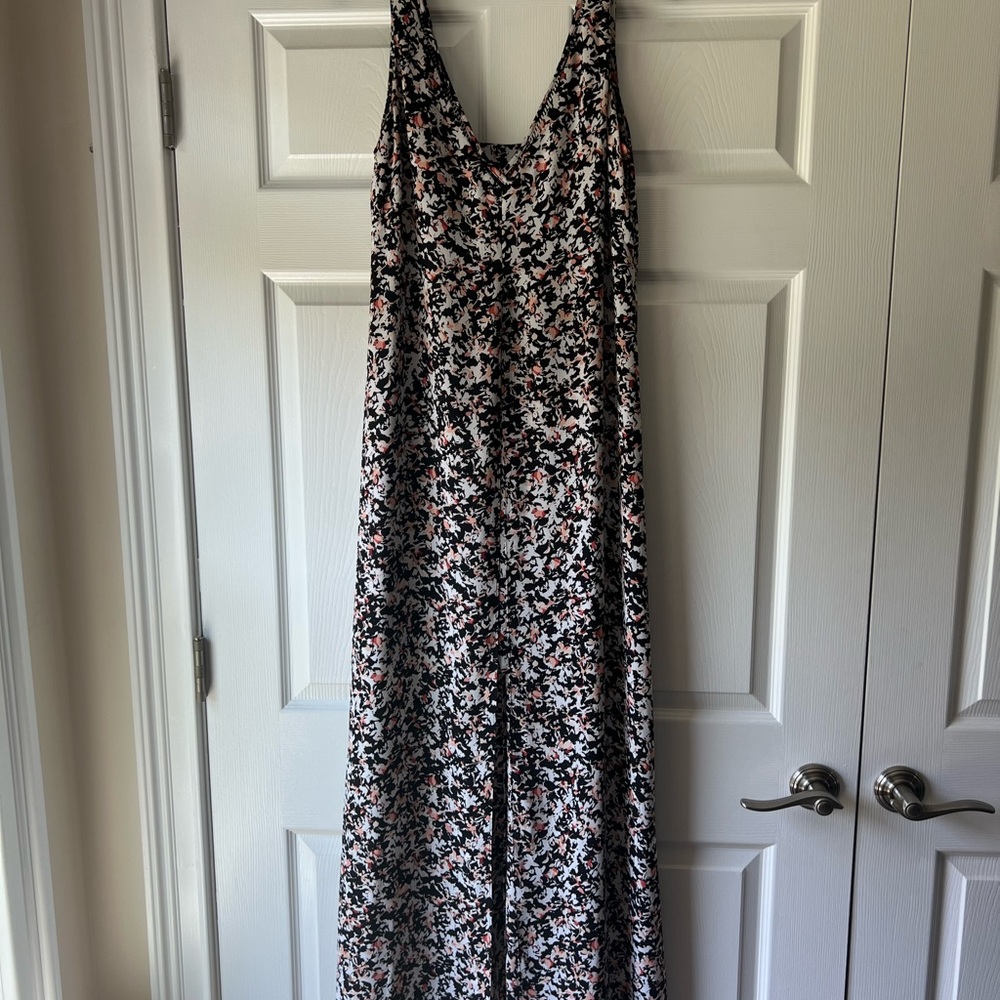 White House Black Market High-Low Floral Dress Size 8 - Black, Pink, White